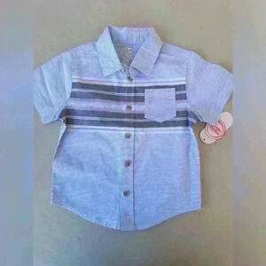 Wonder Nation baby Boys Blue Button Down Short Sleeve Shirt size 3t and 2T